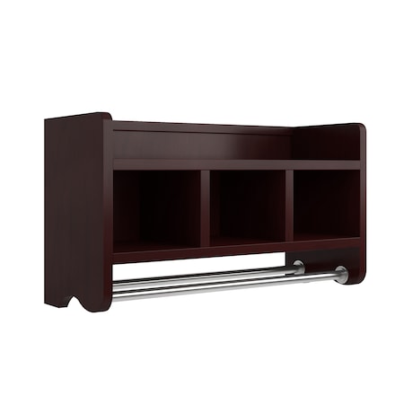 Alaterre Furniture 25" Bath Storage Shelf with Two Towel Rods, Espresso ABSS00P0